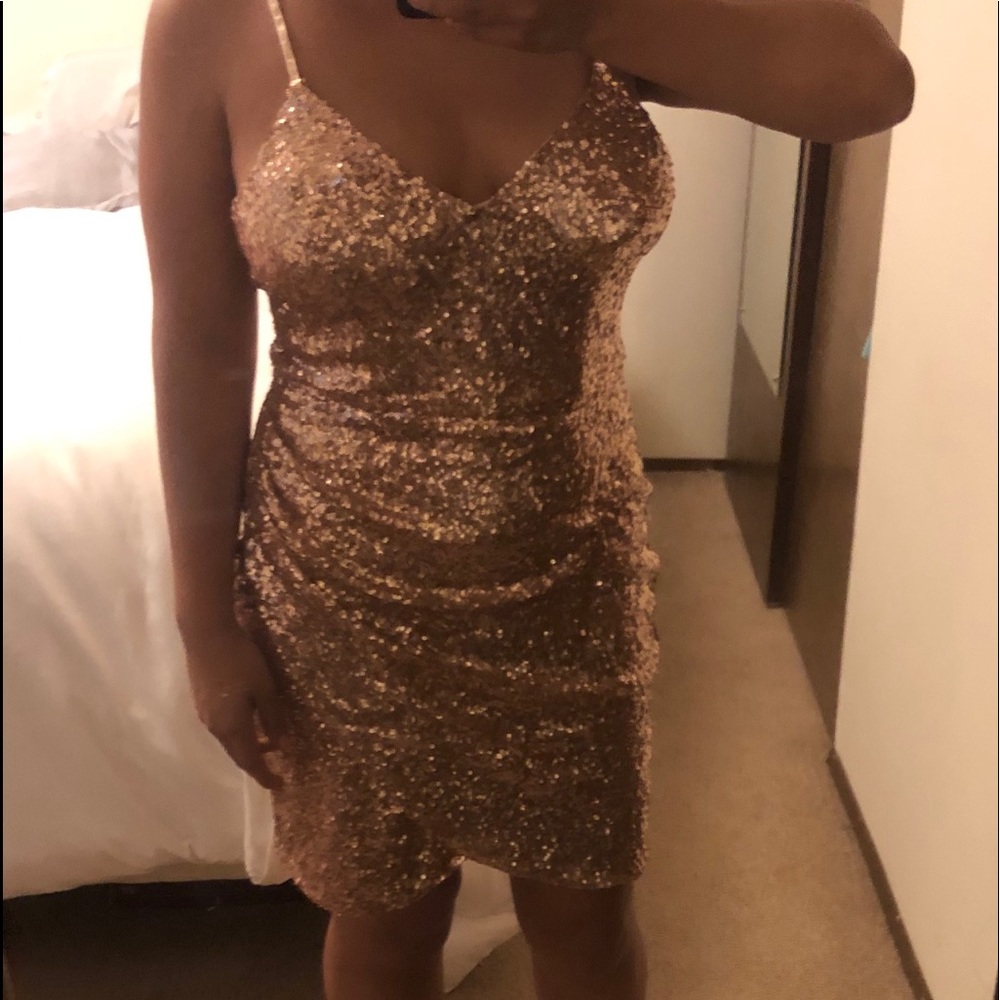 Women’s sequin gold dress